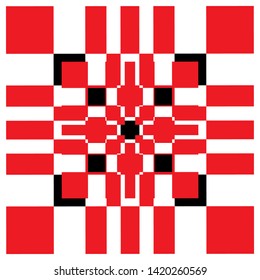 Red Square Abstract Pattern. Vector Background.