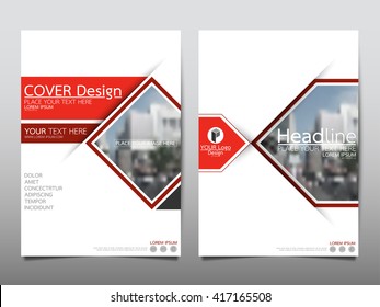 Red Square Annual Report Brochure Flyer Design Template Vector, Leaflet Cover Presentation Abstract Geometric Background, Layout In A4 Size