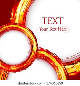 Red square background for corporate look. Abstract design element with brush strokes and watercolor splashes.