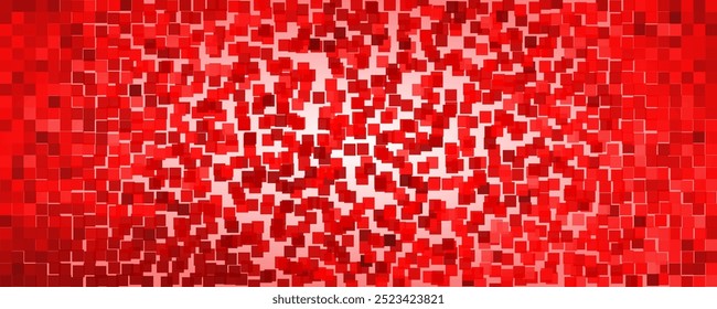 Red Square Blocks Background. Seamless background. The pattern of squares and Chaotic Spot.