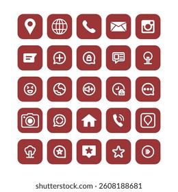 red square blunt icon collection