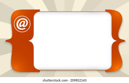 red square brackets for entering any text with email symbol