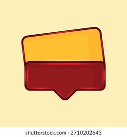 Ícone quadrado vermelho ícone ilustração com balão em branco modelo bolha elemento de design
