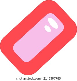 Red square candy, illustration, vector on a white background.