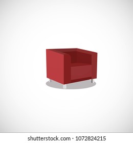 red square chair isolated,vector llustration