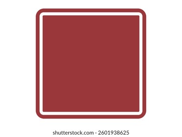 Red square with curved vertices and white line