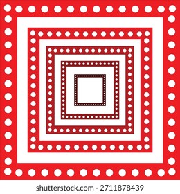 Plano de Fundo de Quadro em Espiral Pontilhado Quadrado Vermelho.
