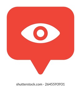 Red square with eye icon for views.