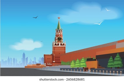 Red Square logo building in Moscow, Russia