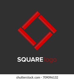 Red square logo template design. Modern logo illustrator for company eps.10