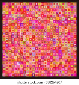 Red square pattern background. Simplistic mosaic and minimalist abstract vector wallpaper.