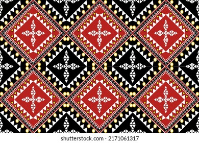 red square pattern design surrounded by flowers for vector wallpaper.