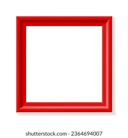 Red square picture frame isolated on white background