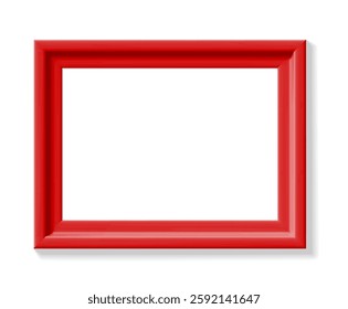Red square picture frame isolated on white background