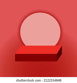 Red square product background template.