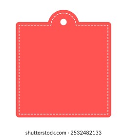 Red square sale price tag template. Business, promotion, sale, advertisement, offer concepts. Flat vector design isolated illustration.