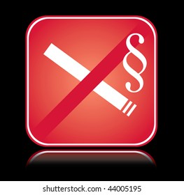 Red square sign no smoking area paragraph over black