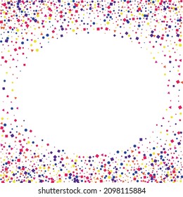 Red Square Sprinkles Isolated. Festive Circle Background. Green Year Dot Texture. Pink Decoration Round.