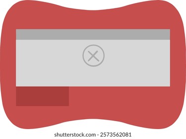 Red square steel sharpener on transparent background