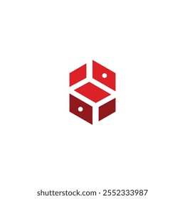 red square technology logo design icon