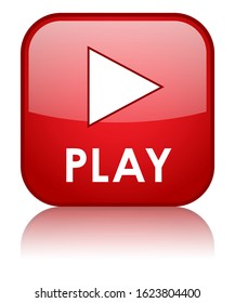 Red square vector PLAY web button