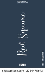 Plaza Roja   - Colección de Tipografía de Viajes Mundiales - Diseño de Vector de Letras de Ciudades y Monumentos Famosos