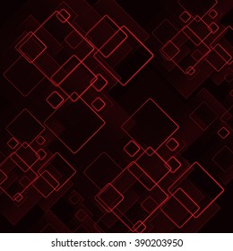 Red squares background. Vector illustration.