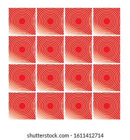 red squares and circles, for the background

