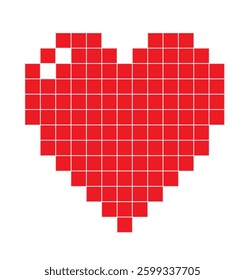 Red squares heart shape. vector