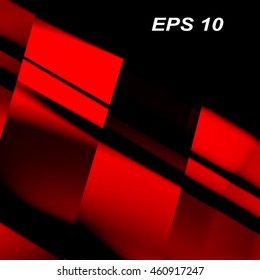 red squares on a black background of strict design to design websites and business cards