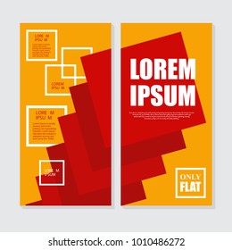 Red squares on a yellow background. The edited vector model.
