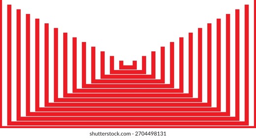 Os quadrados vermelhos são empilhados em muitas camadas.