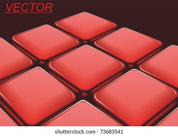 Red squares - tile. Vector.