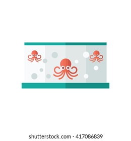 Red Squid in fish tank 