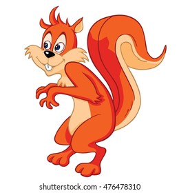 Red Squirrel Cute Cartoon Vector Mascot Design Illustration