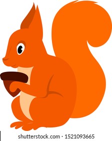 Red squirrel, illustration, vector on white background.