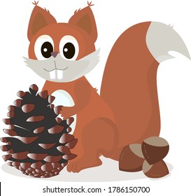 red squirrel keeps its reserves for the winter