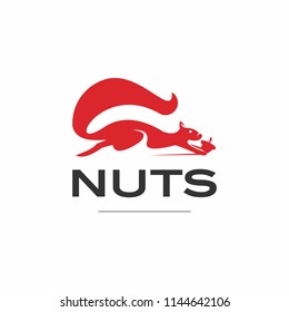 red squirrel logo modern fun running mascot vector animal template. Food processing icon design idea