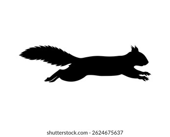 Red squirrel silhouette vector flat illustration design.