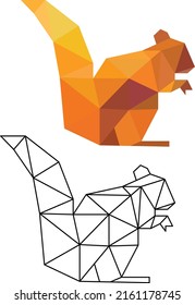 Red Squirrel From Triangles Geometric Logo