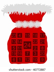 Red St Nicholas bag with Advent calendar