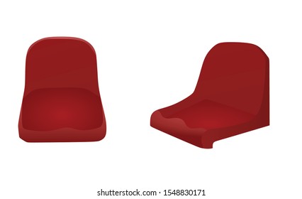 Red stadium seat. vector illustration