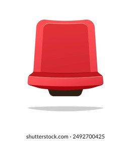 Vector de asiento de estadio rojo aislado sobre fondo blanco