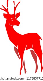 Red Stag Vector Illustration