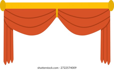 Vector de ilustración de cortina de escenario rojo