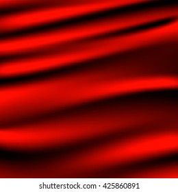 Red stage curtain. Performance and event, ceremony and show, vector illustration