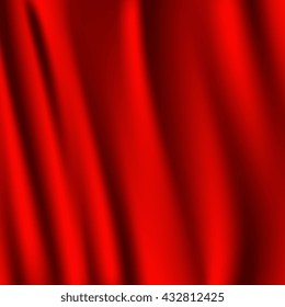 Red stage curtain. Performance and event, ceremony and show, vector illustration