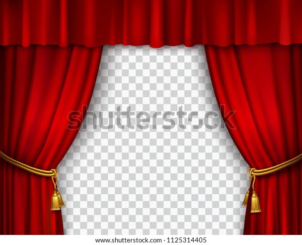 Red Stage Curtain Realistic Vector Illustration Stock Vector (royalty 