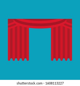 red stage curtain- vector illustration