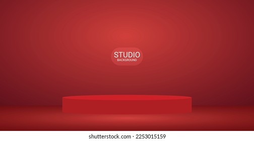 rote Stufe auf Hintergrund. Feierlichkeiten im Hintergrund. Grand Opening. Vektorgrafik